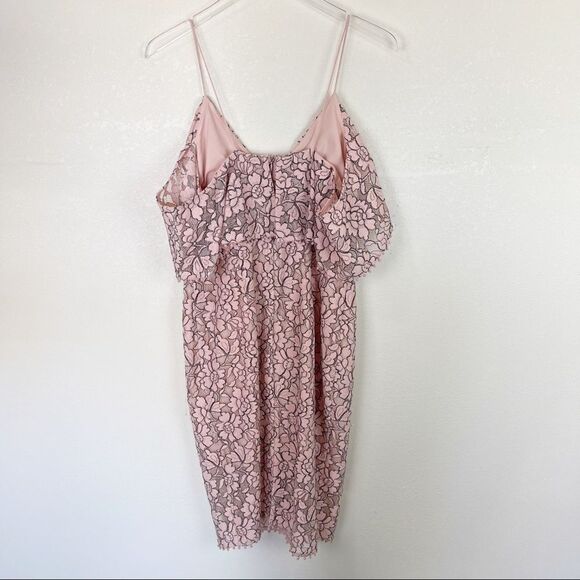 Nicholas Pink Eyelet Lace Midi Cocktail Tank Dress Size 8 - Picture 10 of 10